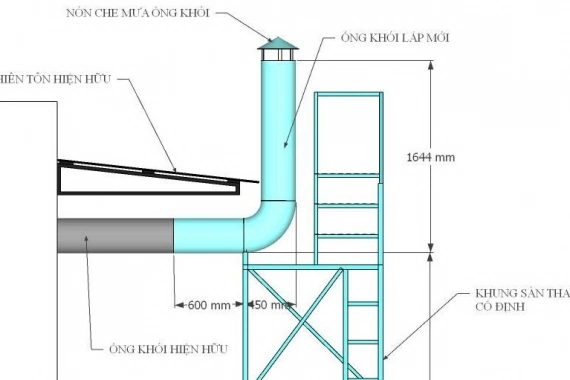 CẢI TẠO ỐNG KHÓI PHÒNG MÁY PHÁT ĐIỆN TẠI XUÂN ĐÔNG, ĐỒNG NAI